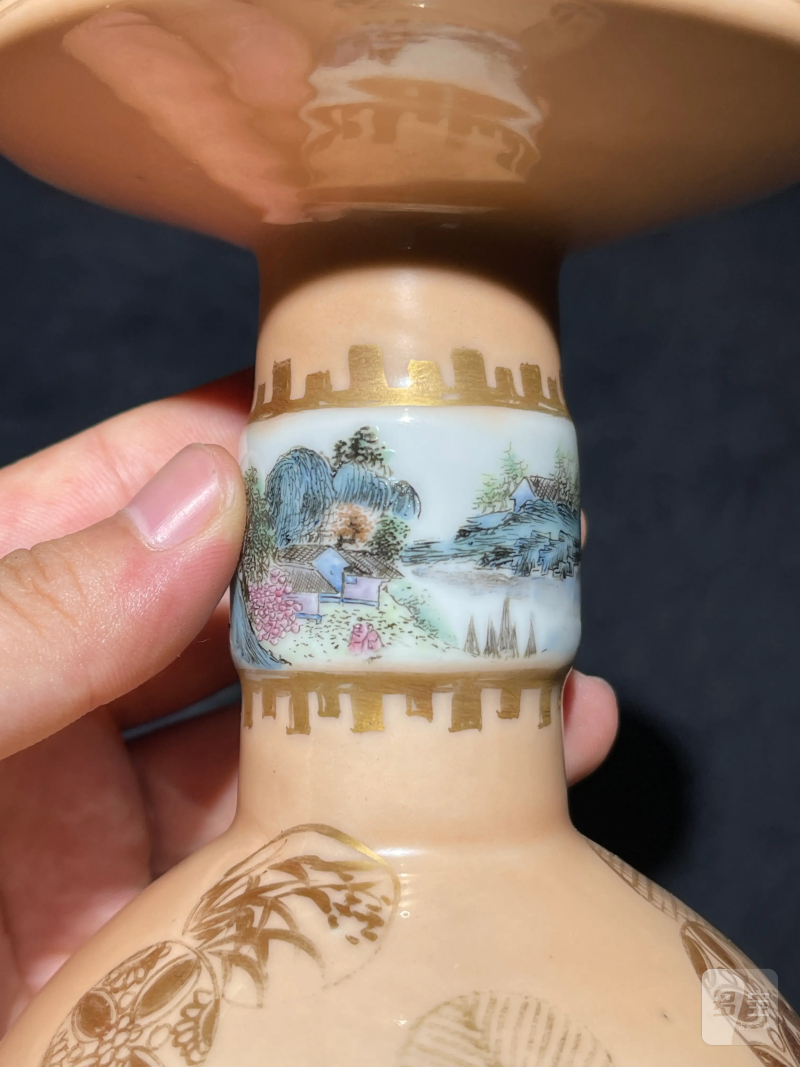 民国 粉彩人物纹皮灯一对 - 图30